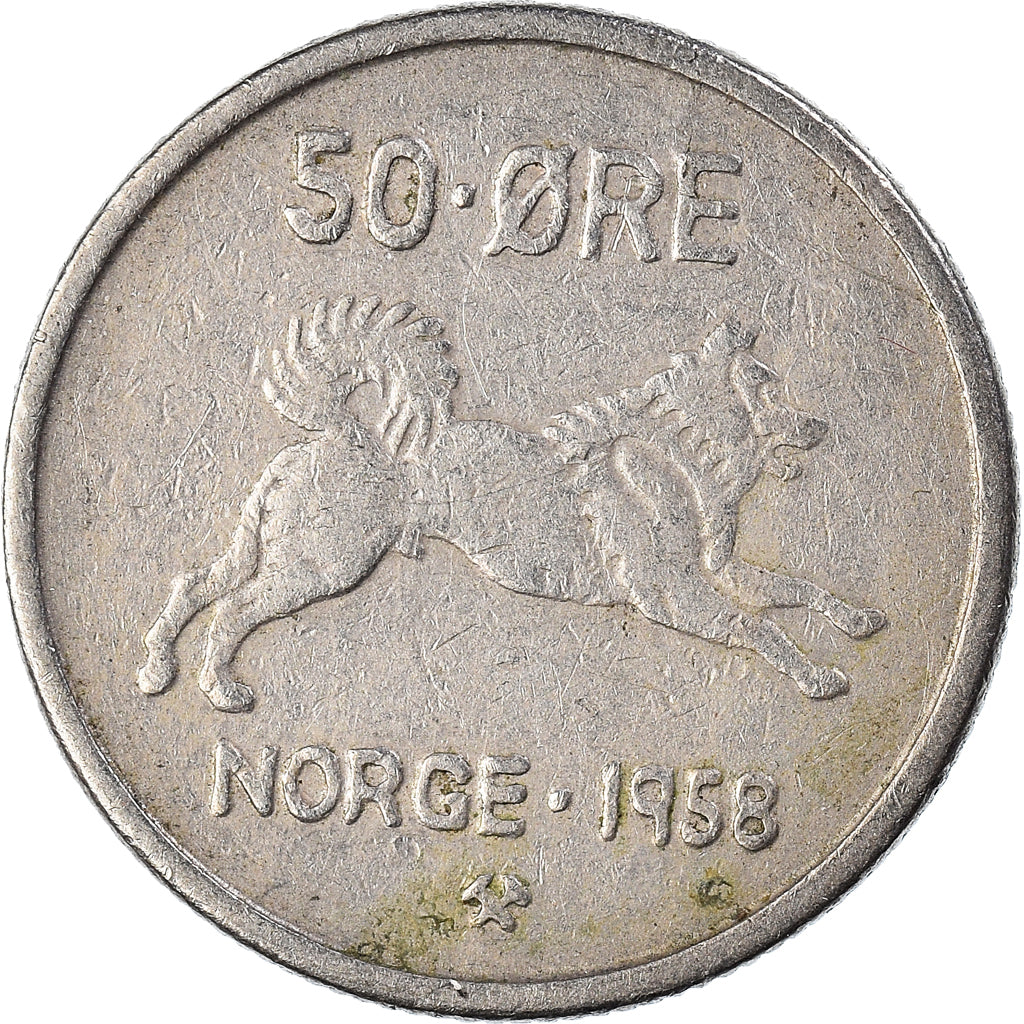 Moneda, Noruega, 50 Öre, 1958