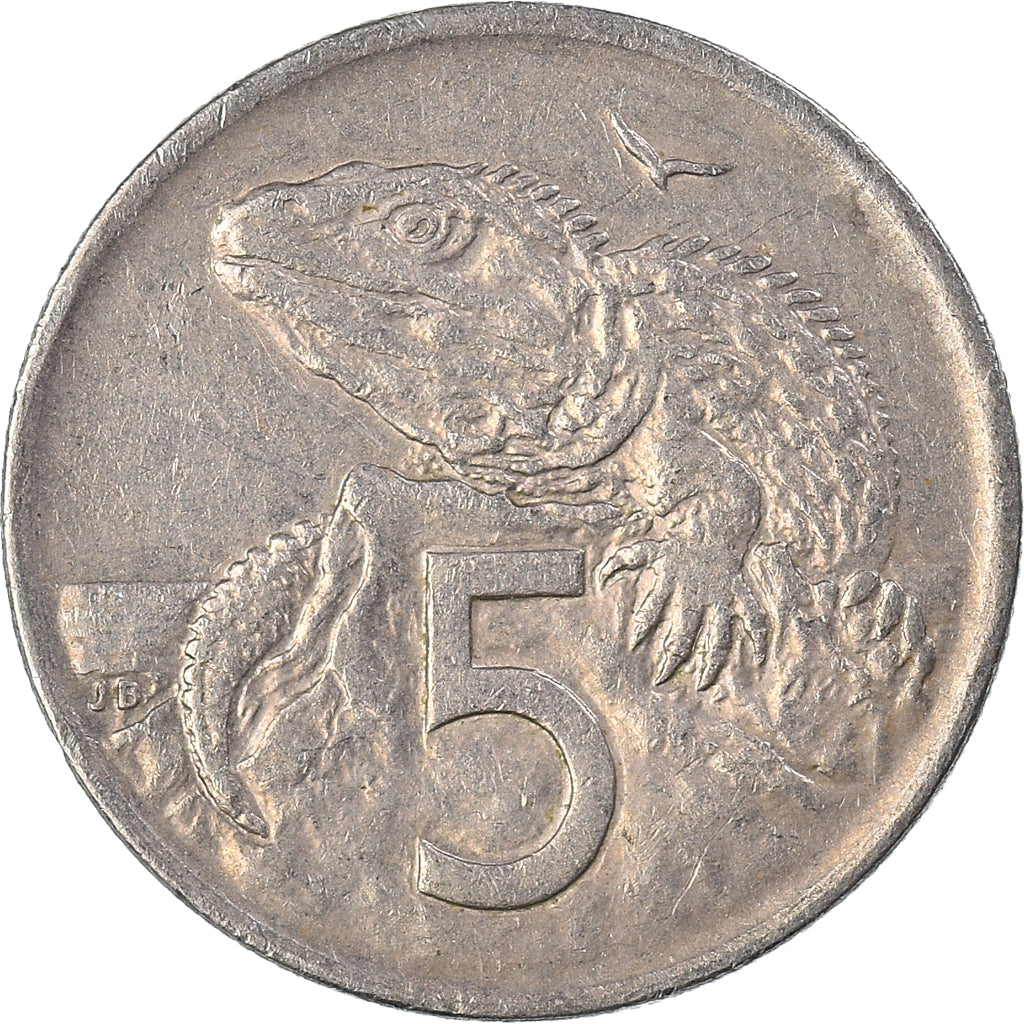 Coin, New Zealand, 5 Cents, 1972