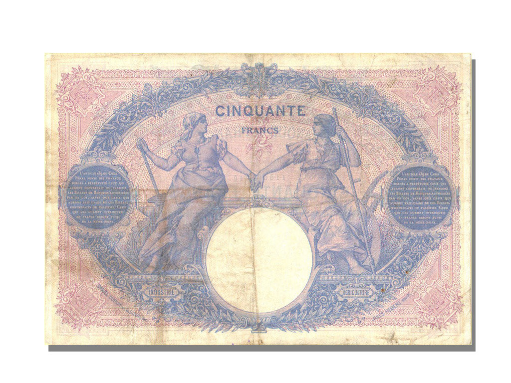 France, 50 Francs, 50 F 1889-1927 ''Bleu et Rose'', 1913, KM #64e, 1913-07-11,..