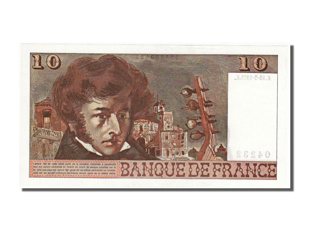Geldschein, Frankreich, 10 Francs, 10 F 1972-1978 ''Berlioz'', 1975, 1975-05-15