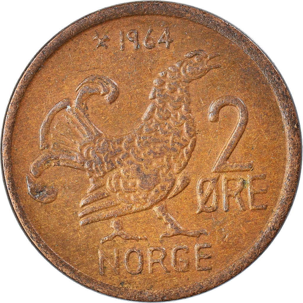 Moneta, Norwegia, 2 Öre, 1964