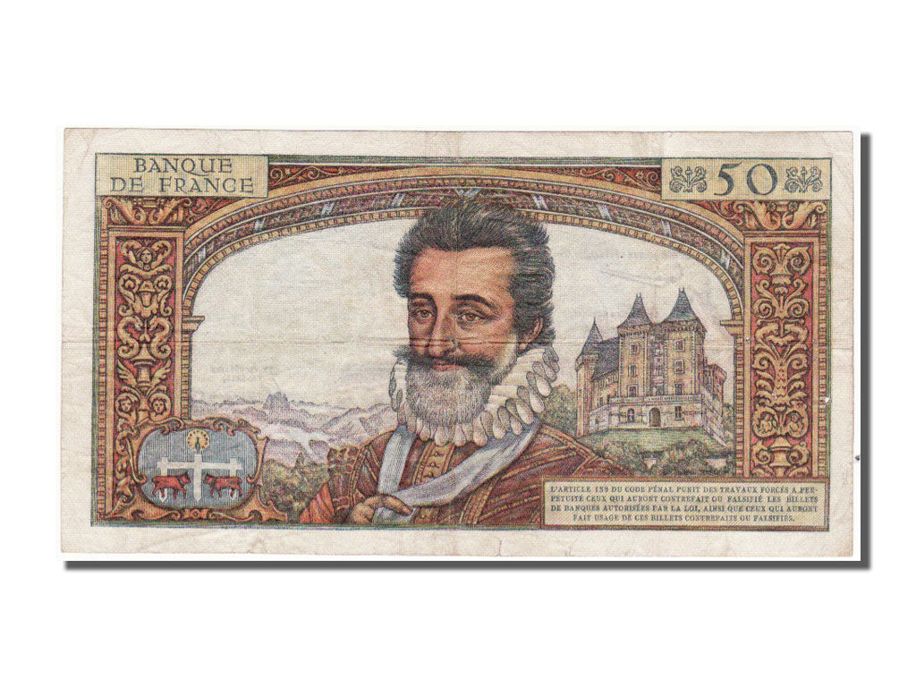 France, 50 Nouveaux Francs, 50 NF 1959-1961 ''Henri IV'', 1959, KM #143a,...