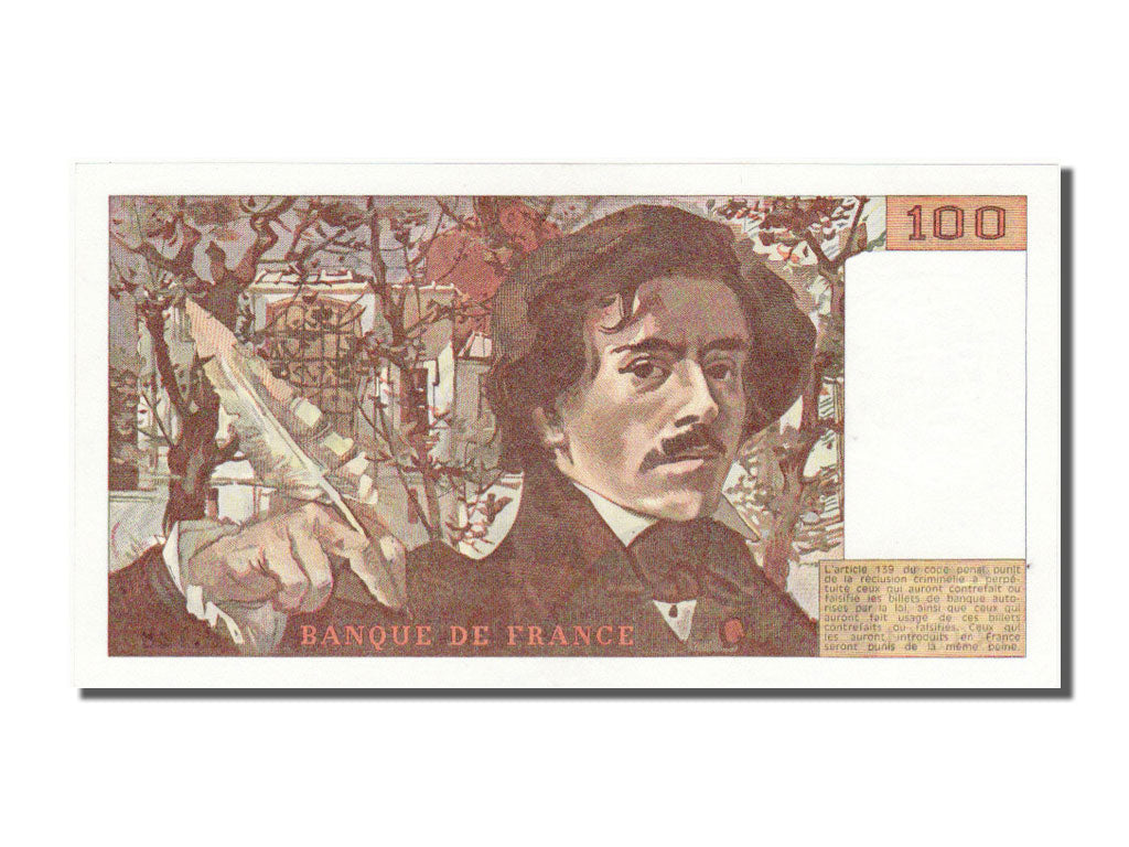 France, 100 Francs, 100 F 1978-1995 ''Delacroix'', 1988, KM #154d, UNC(63), H...