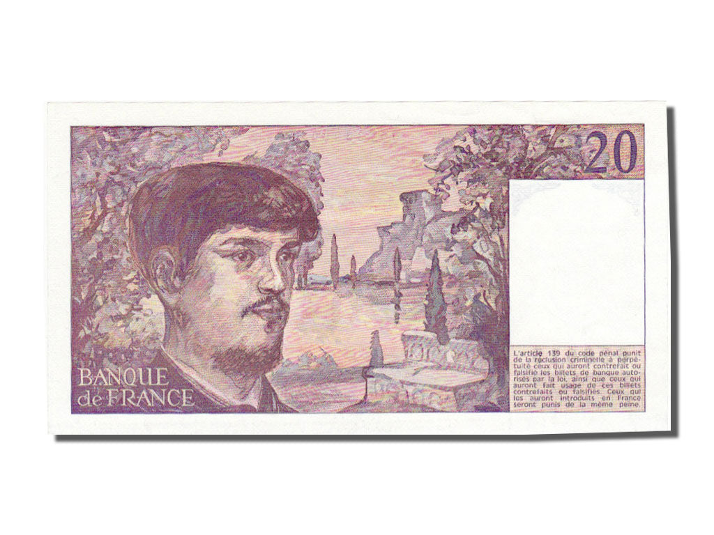 France, 20 Francs, 20 F 1980-1997 ''Debussy'', 1988, KM #151c, UNC(65-70), Y...