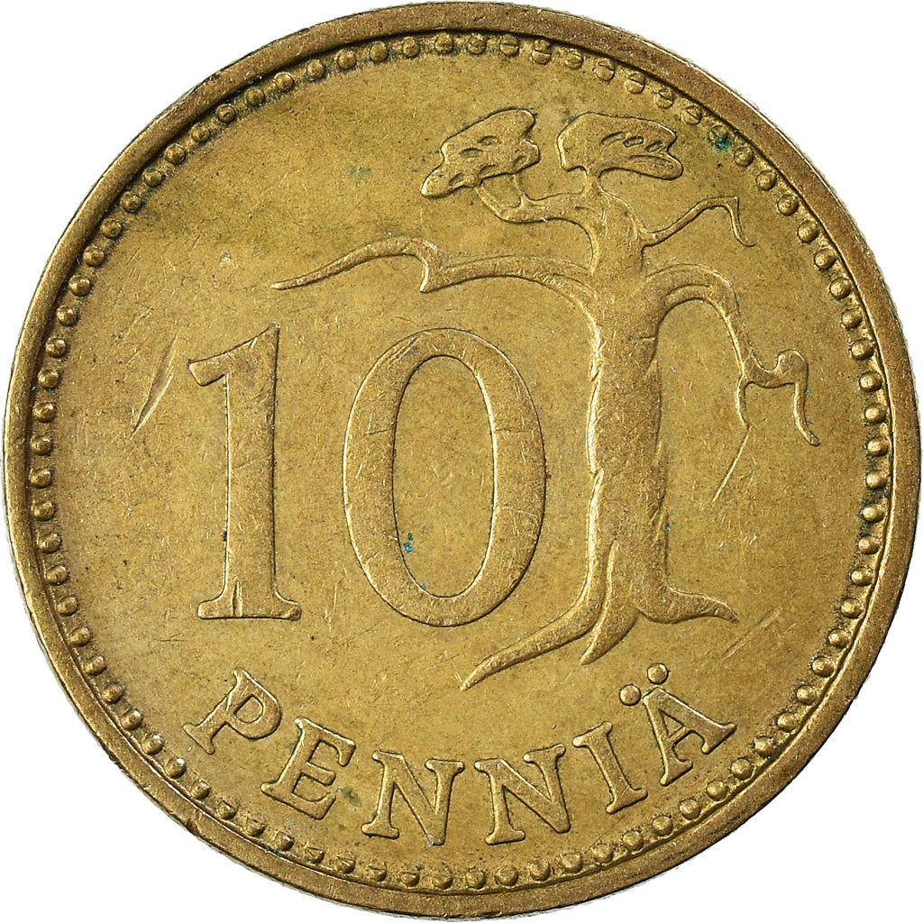 Moneda, Finlandia, 10 Pennia, 1972