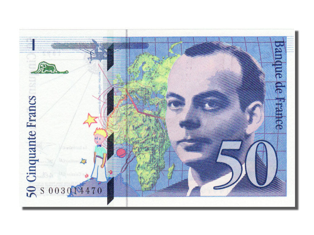 France, 50 Francs, 50 F 1992-1999 ''St Exupéry'', 1992, KM #157a, UNC(65-70), S,