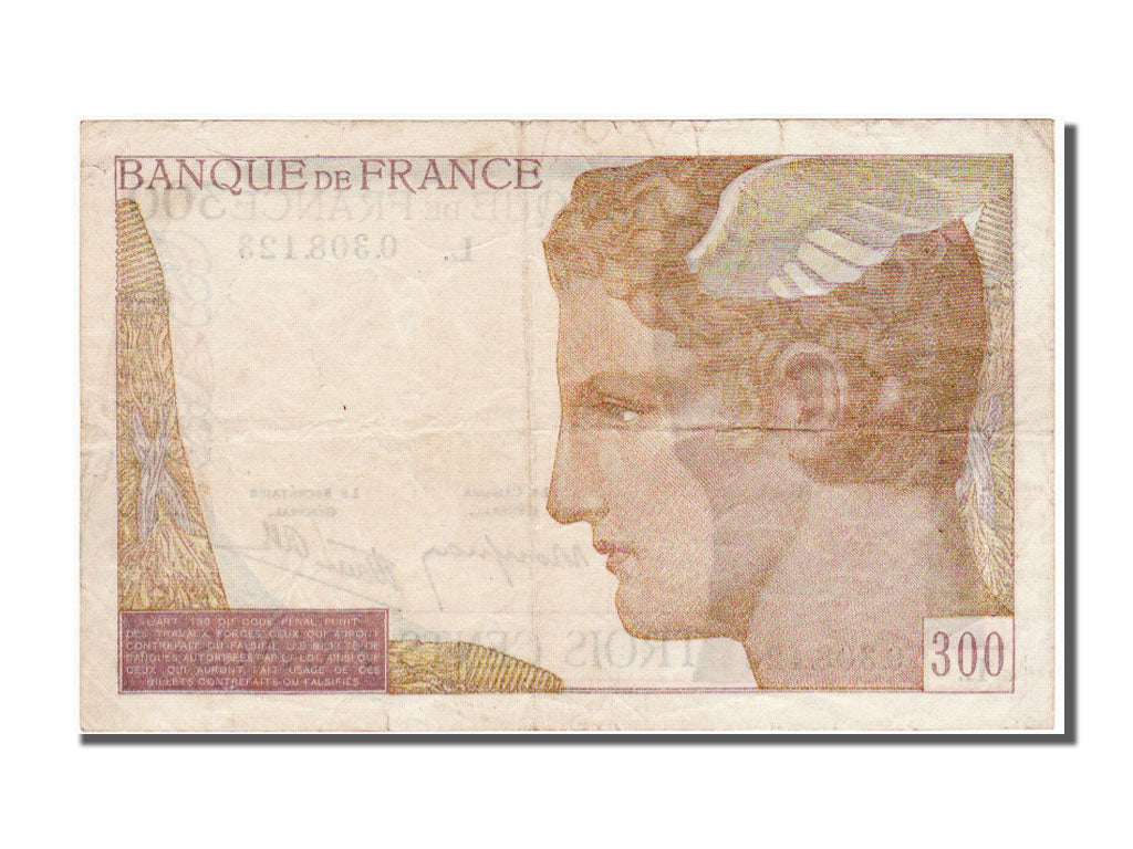 France, 300 Francs, 300 F 1938-1939, 1938, KM #87a, 1938-10-06, EF(40-45), L,...