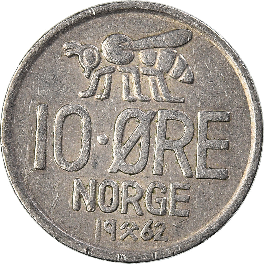 Moeda, Noruega, 10 Öre, 1962