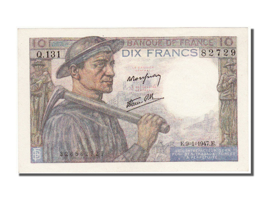 France, 10 Francs, 10 F 1941-1949 ''Mineur'', 1947, KM #99e, 1947-01-09,...