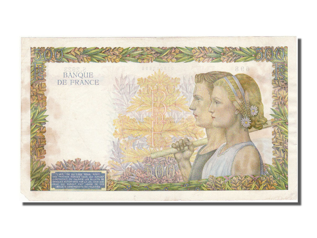 France, 500 Francs, 500 F 1940-1944 ''La Paix'', 1941, KM #95b, 1941-05-21,...