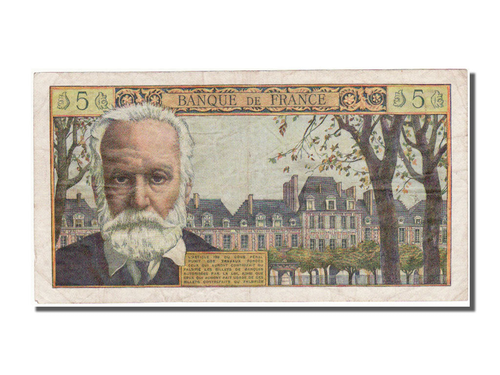 France, 5 Nouveaux Francs, 5 NF 1959-1965 ''Victor Hugo'', 1959, KM #141a,...