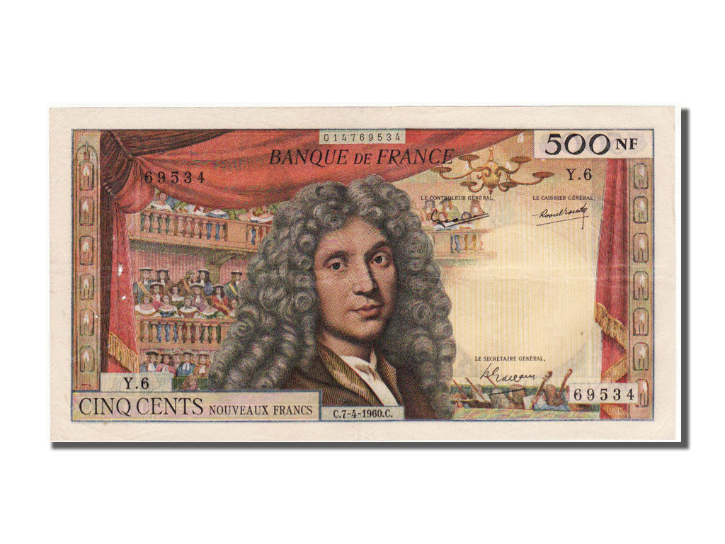 Francia, 500 Nouveaux Francs, 500 NF 1959-1966 ''Molière'', 1960, KM:145a, 1...