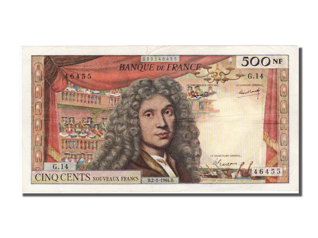 France, 500 Nouveaux Francs, 500 NF 1959-1966 ''Molière'', 1964, KM #145a, 1...