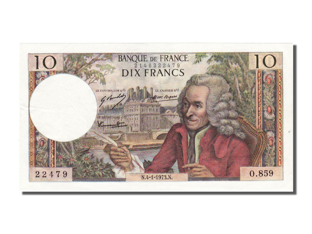 France, 10 Francs, 10 F 1963-1973 ''Voltaire'', 1973, KM #147d, 1973-01-04,...