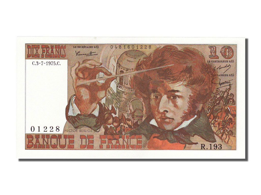 Billet, France, 10 Francs, 10 F 1972-1978 ''Berlioz'', 1975, 1975-07-03, SPL