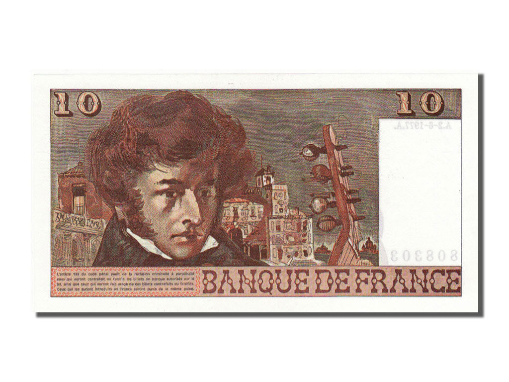 France, 10 Francs, 10 F 1972-1978 ''Berlioz'', 1977, KM #150c, 1977-06-02,...