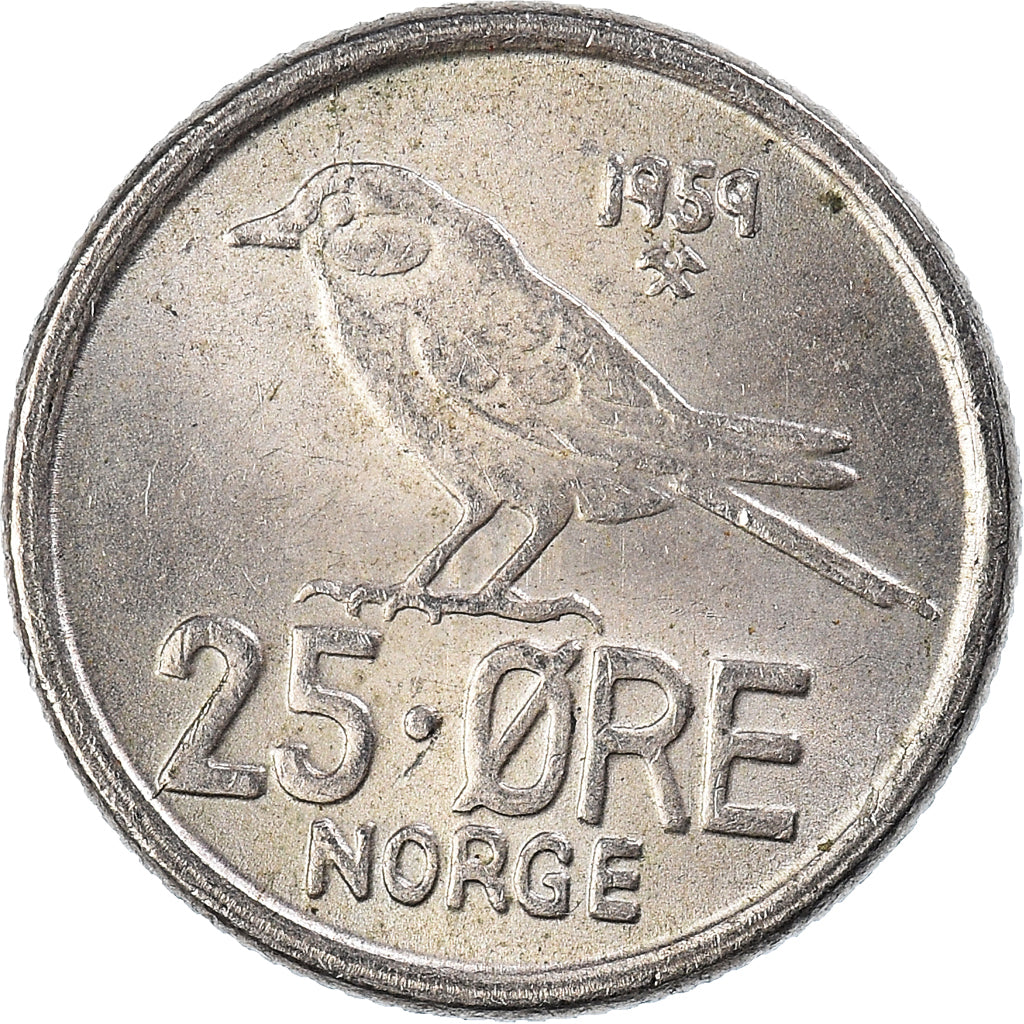 Moneda, Noruega, 25 Öre, 1959
