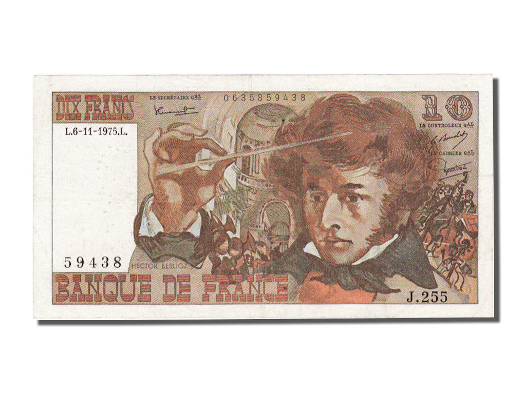 France, 10 Francs, 10 F 1972-1978 ''Berlioz'', 1975, KM #150b, 1975-11-06,...