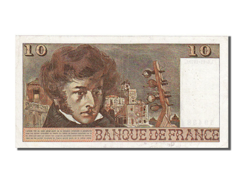 France, 10 Francs, 10 F 1972-1978 ''Berlioz'', 1975, KM #150b, 1975-11-06,...