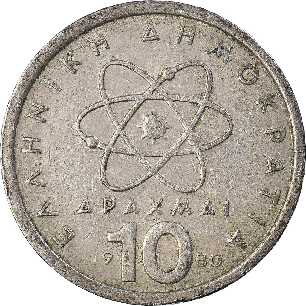 Moneta, Grecia, 10 Drachmai, 1980