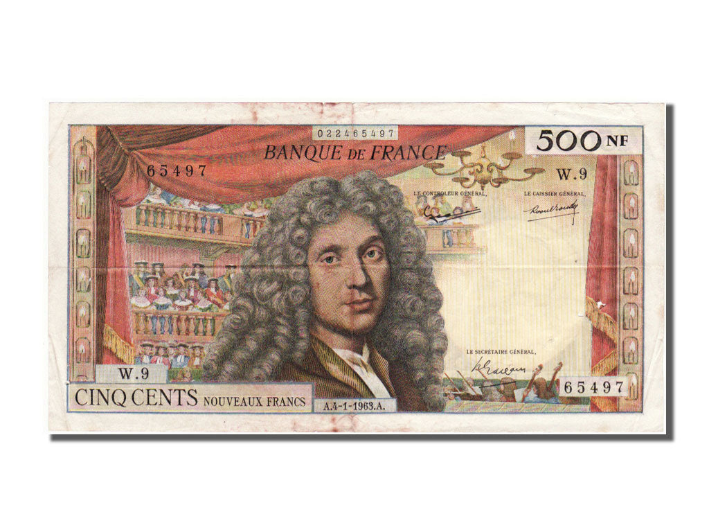 France, 500 Nouveaux Francs, 500 NF 1959-1966 ''Molière'', 1963, KM #145a, 1...