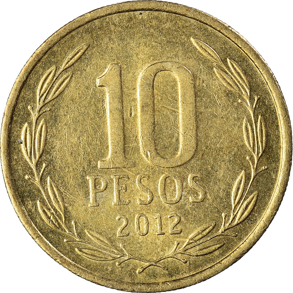 Moneda, Chile, 10 Pesos, 2012