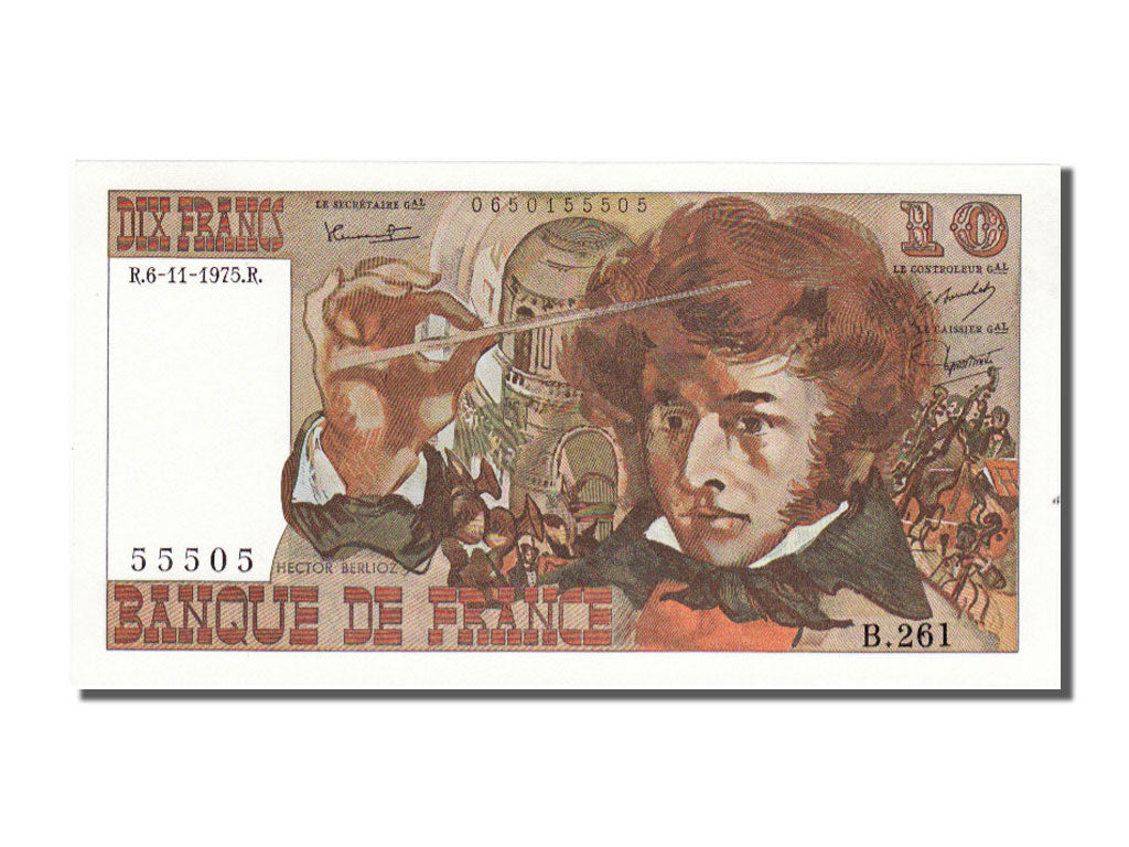 Banknote, France, 10 Francs, 10 F 1972-1978 ''Berlioz'', 1975, 1975-11-06
