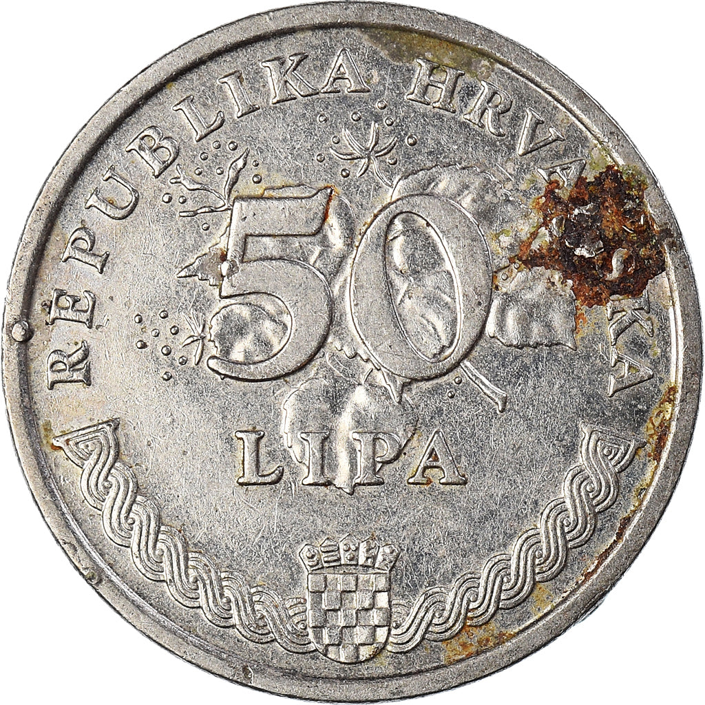 Moeda, Croácia, 50 Lipa, 1993
