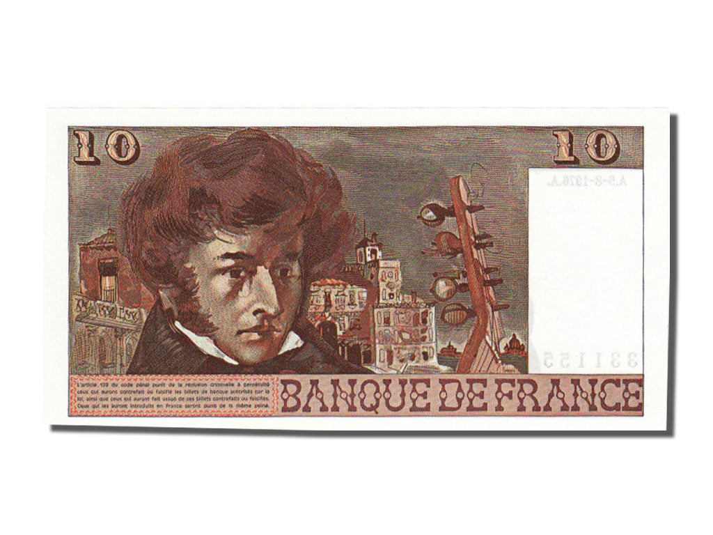 France, 10 Francs, 10 F 1972-1978 ''Berlioz'', 1976, KM #150c, 1976-08-05,...