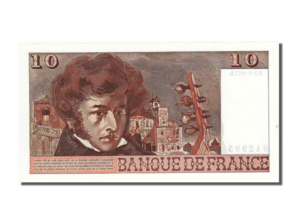 France, 10 Francs, 10 F 1972-1978 ''Berlioz'', 1977, KM #150c, 1977-03-03,...