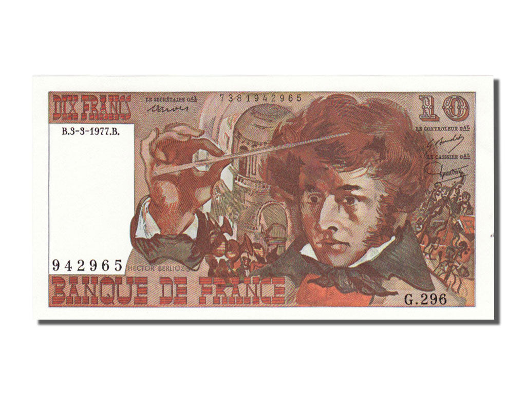 Biljet, Frankrijk, 10 Francs, 10 F 1972-1978 ''Berlioz'', 1977, 1977-03-03