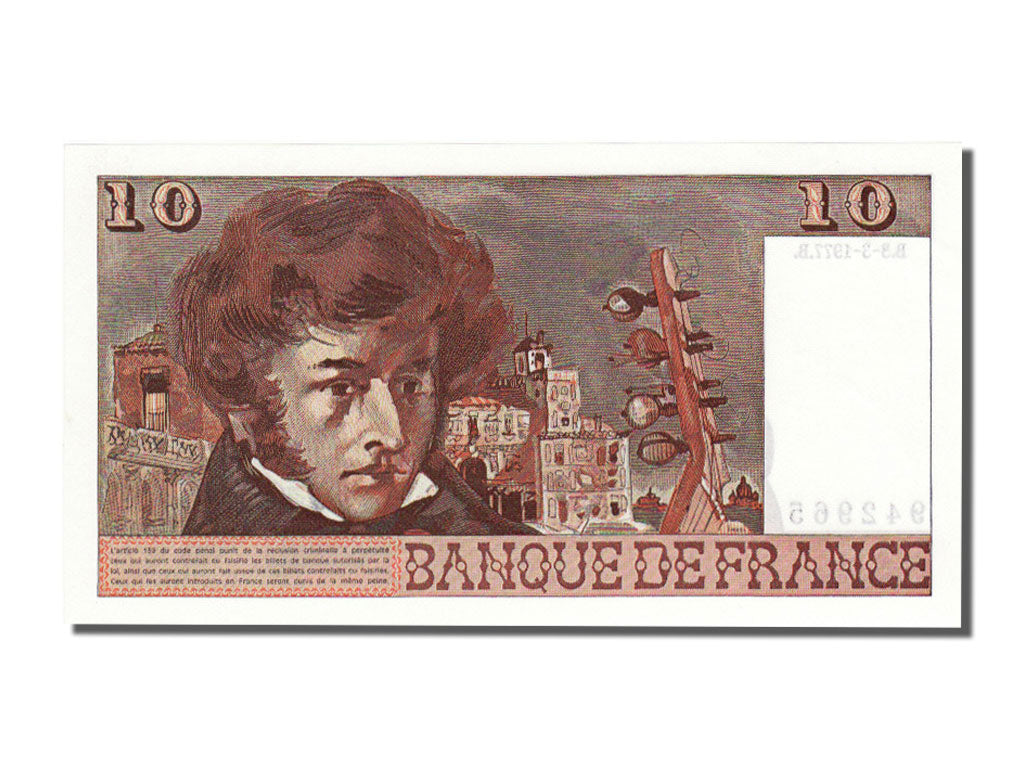 Biljet, Frankrijk, 10 Francs, 10 F 1972-1978 ''Berlioz'', 1977, 1977-03-03
