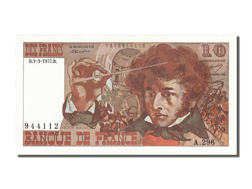 France, 10 Francs, 10 F 1972-1978 ''Berlioz'', 1977, KM #150c, 1977-03-03, , A..