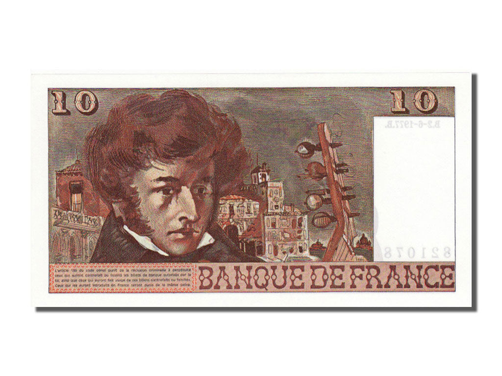 Banconote, Francia, 10 Francs, 10 F 1972-1978 ''Berlioz'', 1977, 1977-06-02