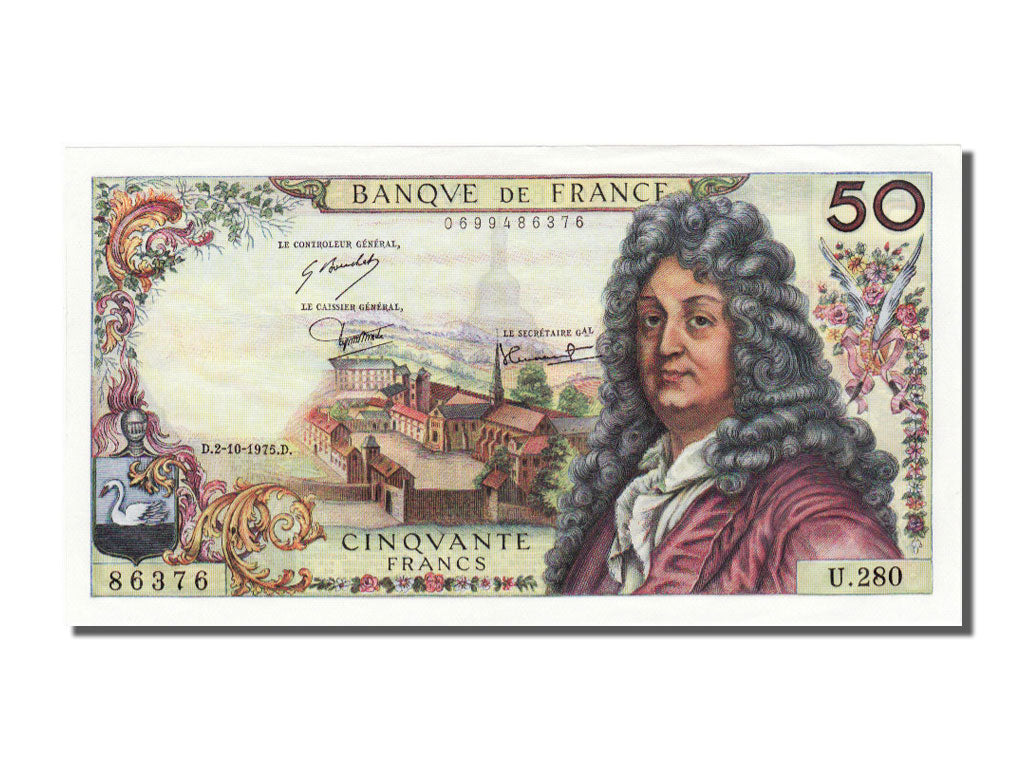 Francia, 50 Francs, 50 F 1962-1976 ''Racine'', 1975, KM:148e, 1975-10-02, SPL...