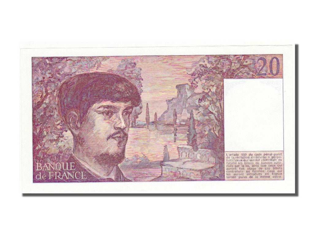 France, 20 Francs, 20 F 1980-1997 ''Debussy'', 1987, KM #151b, , V 020, Fayette.