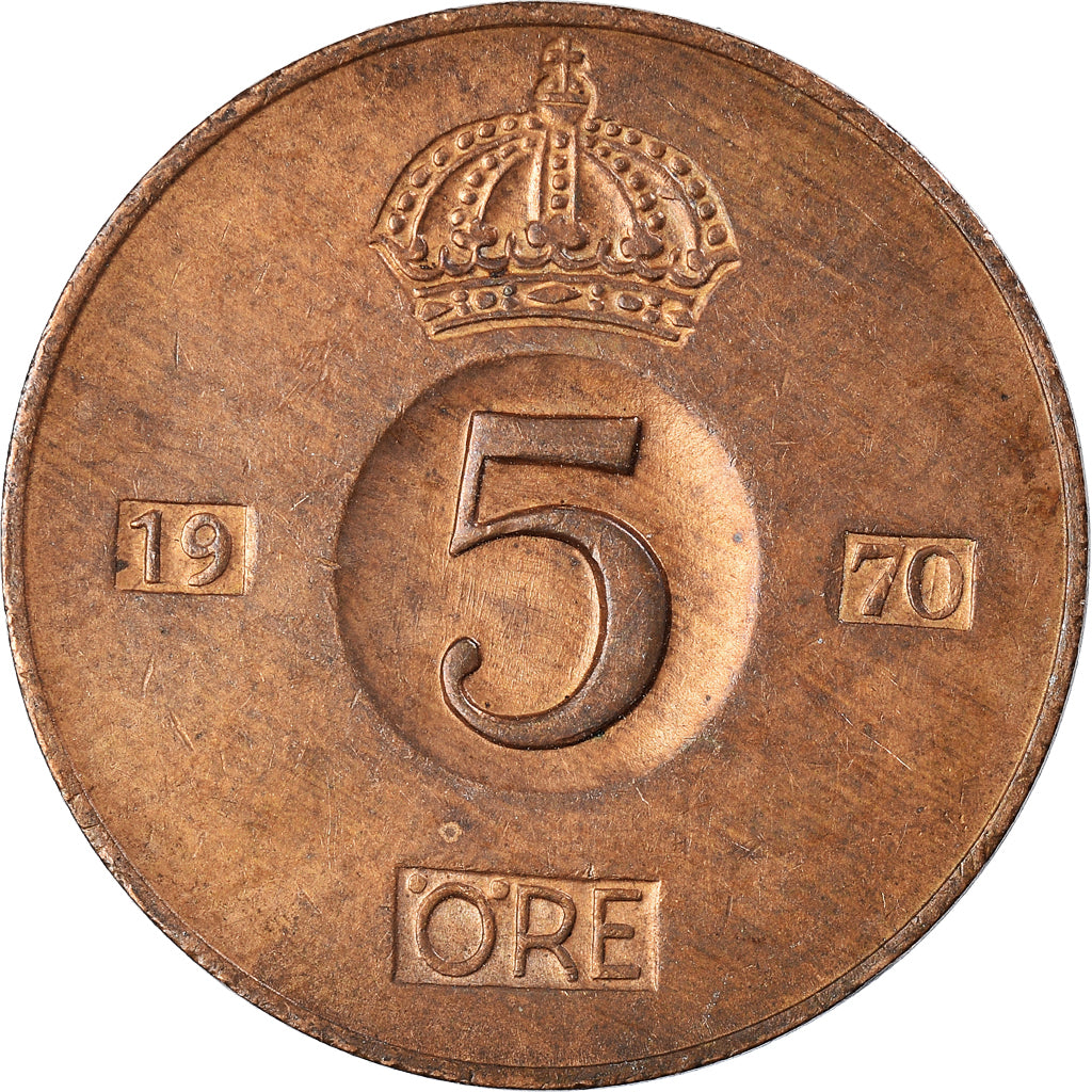Coin, Sweden, 5 Öre, 1970
