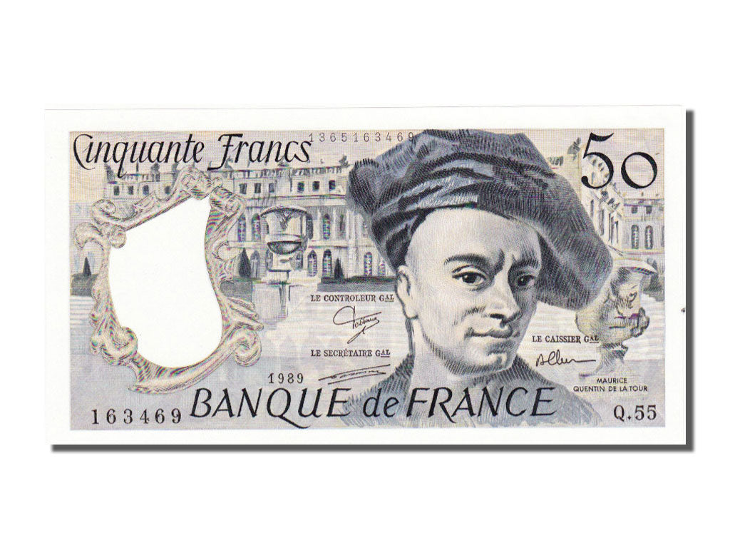 Banknote, France, 50 Francs, 50 F 1976-1992 ''Quentin de La Tour'', 1989
