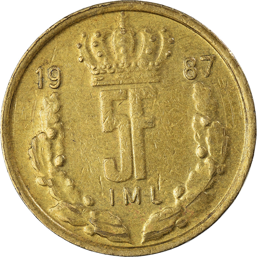 Moneda, Luxemburgo, 5 Francs, 1987