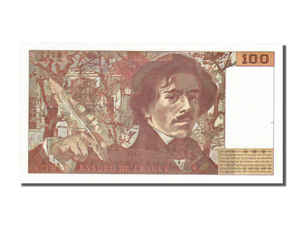 France, 100 Francs, 100 F 1978-1995 ''Delacroix'', 1995, KM #154h, UNC(64), A...