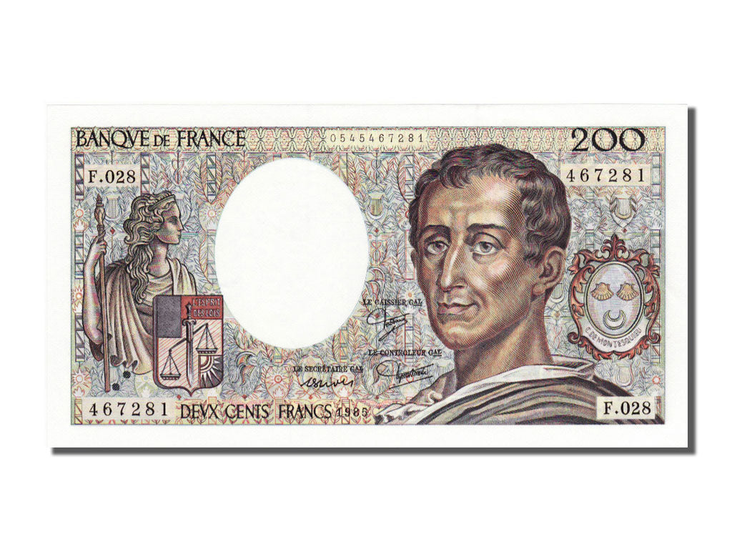 Banconote, Francia, 200 Francs, 200 F 1981-1994 ''Montesquieu'', 1985, SPL