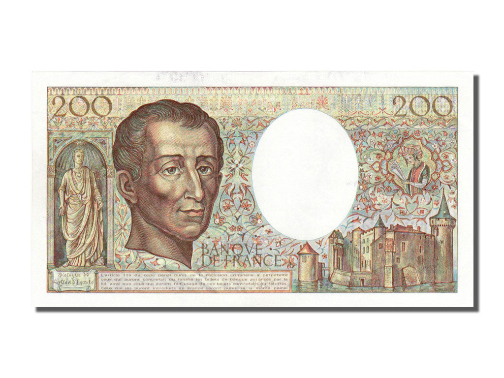 Francia, 200 Francs, 200 F 1981-1994 ''Montesquieu'', 1987, KM:155b, SPL+, Fa...