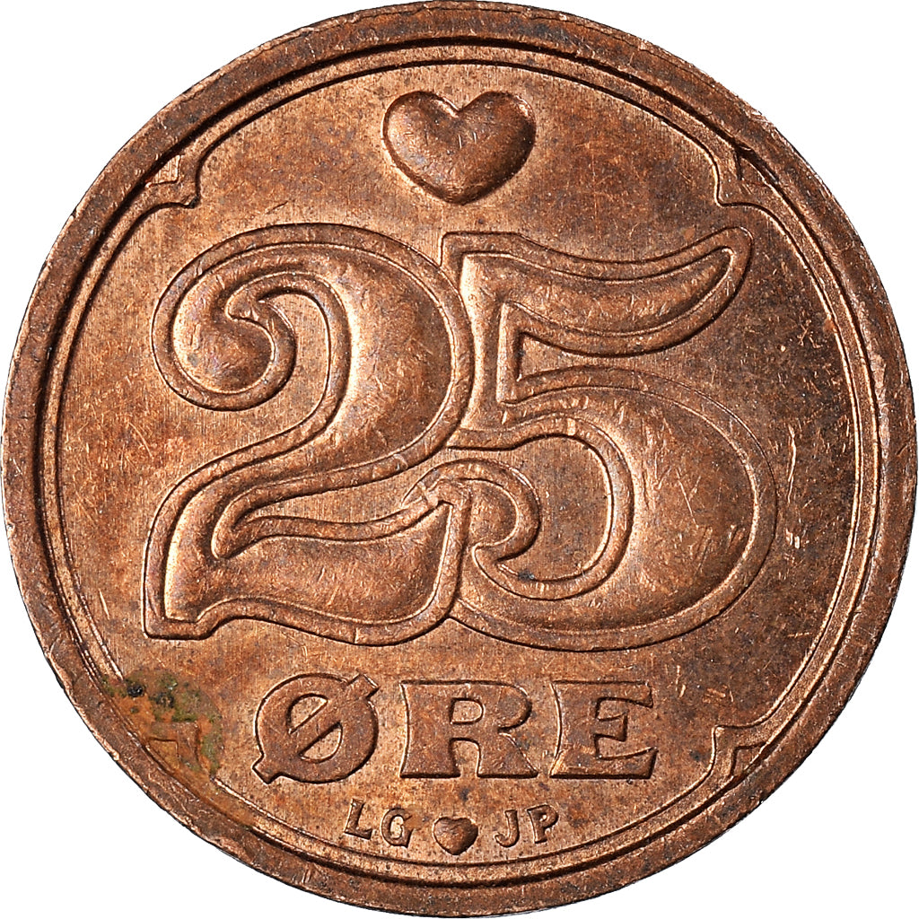 Moneta, Danimarca, 25 Öre, 1999