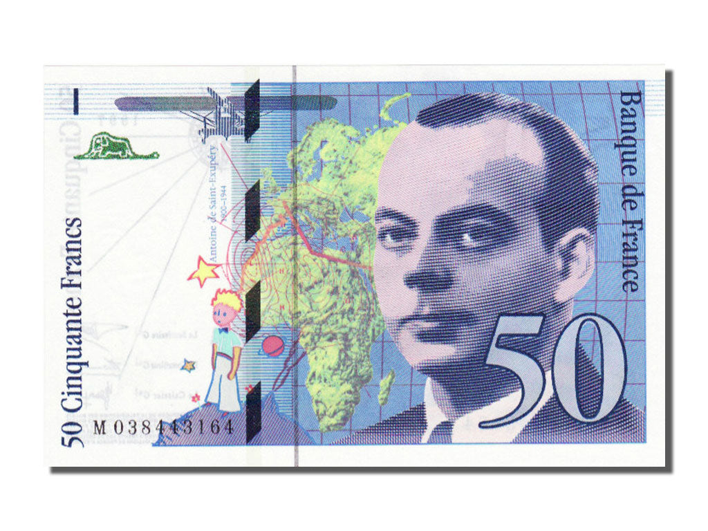 France, 50 Francs, 50 F 1992-1999 ''St Exupéry'', 1997, KM #157Ad, , M, Fayette