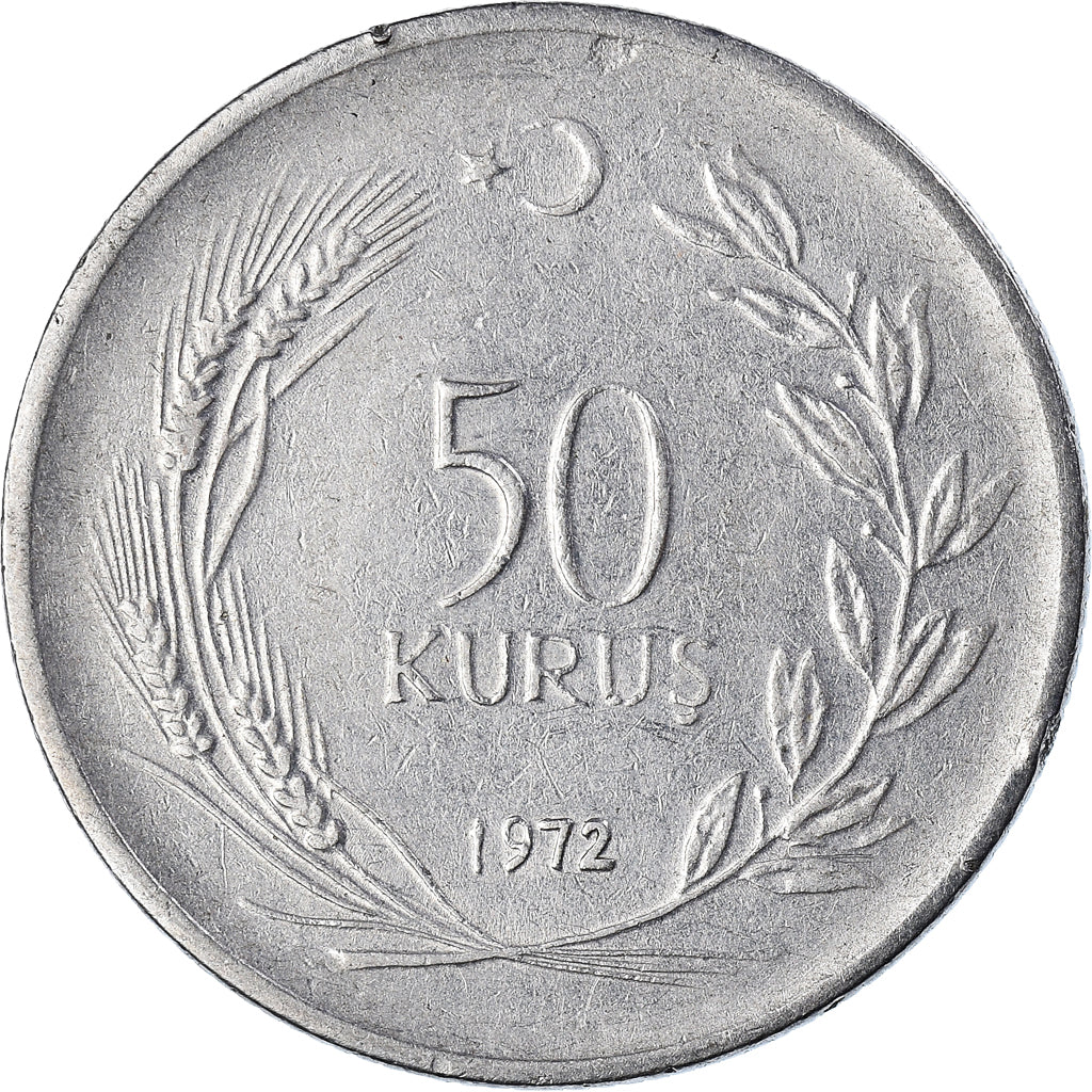 Monnaie, Turquie, 50 Kurus, 1972