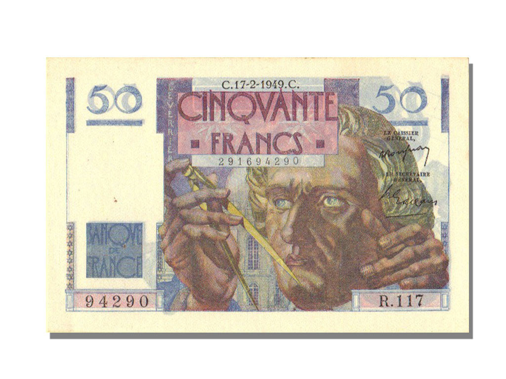 Francia, 50 Francs, 50 F 1946-1951 ''Le Verrier'', 1949, KM:127b, 1949-02-17,...