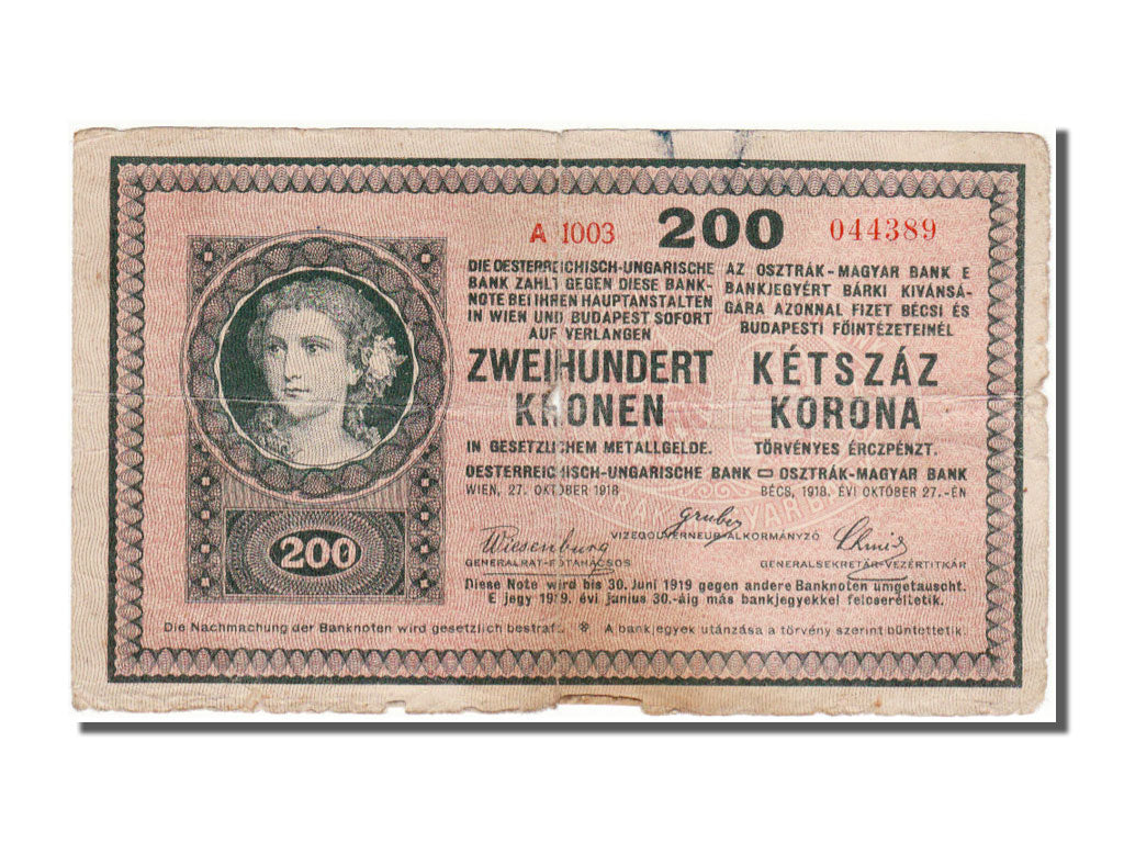 Ungheria, 200 Korona, 1918, 1918-10-27, B