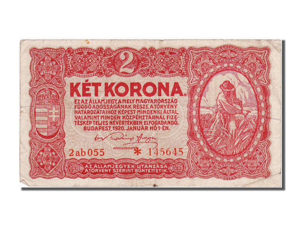 Hungary, 2 Korona, 1920, KM #58, 1920-01-01, VF(30-35), 2ab 055