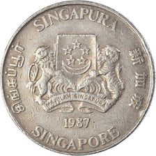 Coin, Singapore, 20 Cents, 1987