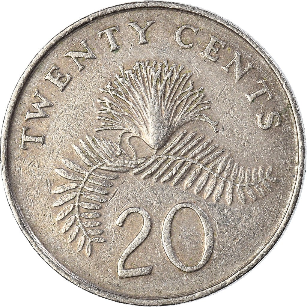 Coin, Singapore, 20 Cents, 1987